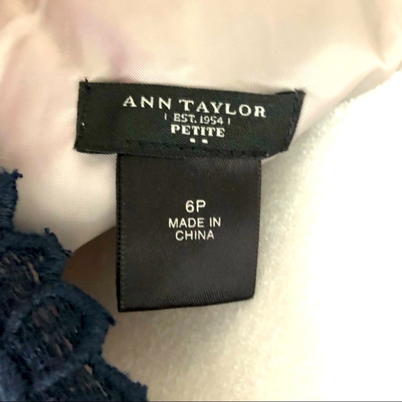 Ann Taylor Crochet Navy Blue Lace Dress - Picture 3 of 5